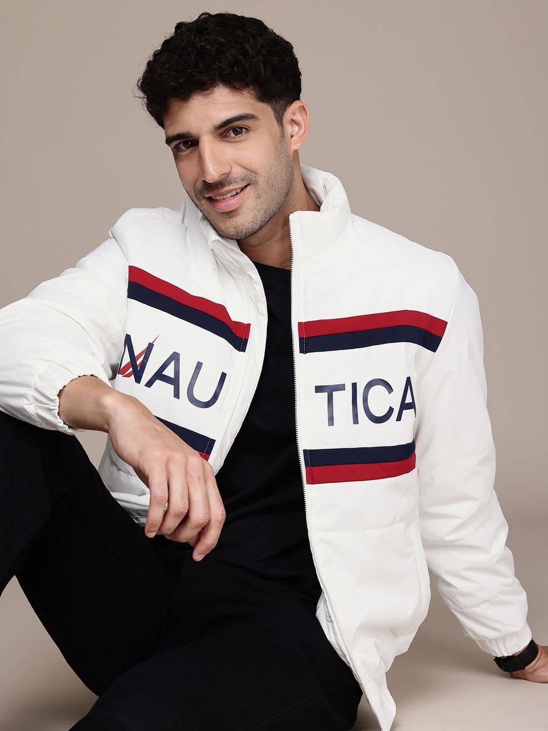 Nautica Men Brand Logo Padded Bomber Jacket - view 1