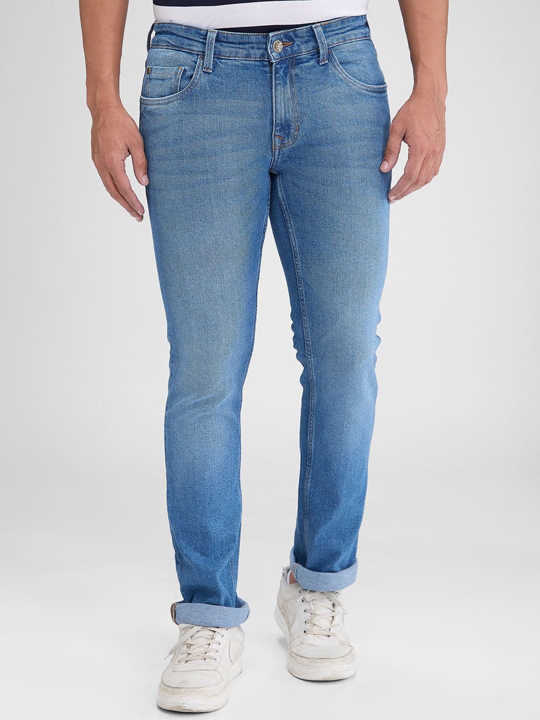 ColorPlus Men Clean Look Light Fade Light Shade Slim Fit Mid-Rise Non Stretchable Jeans - view 1
