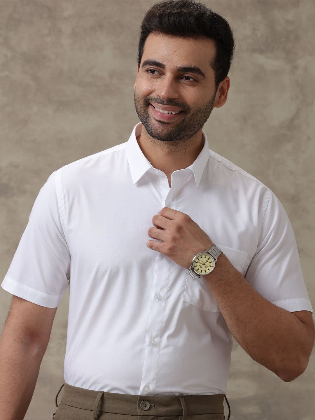 Ramraj Spread Collar Opaque Casual Shirt - view 1