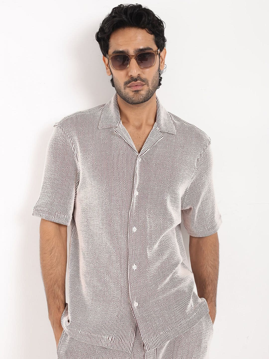 RARE RABBIT Men Zavet-S Striped Boxy Cototn Shirt - view 1