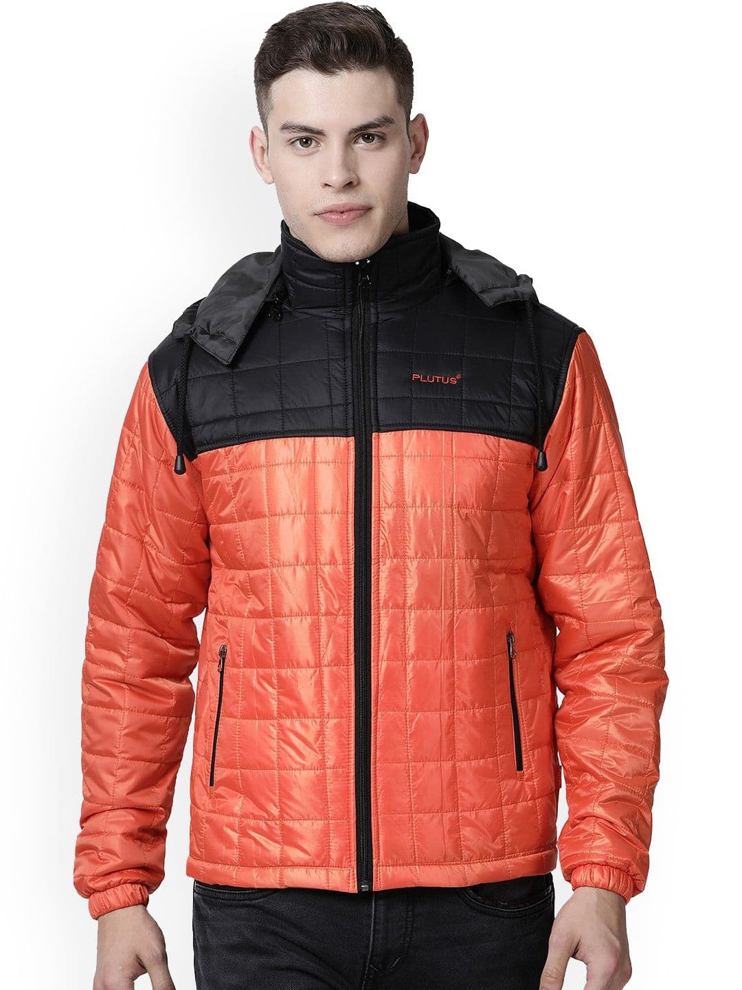 Plutus Colourblocked Hooded Quilted Jacket - view 1