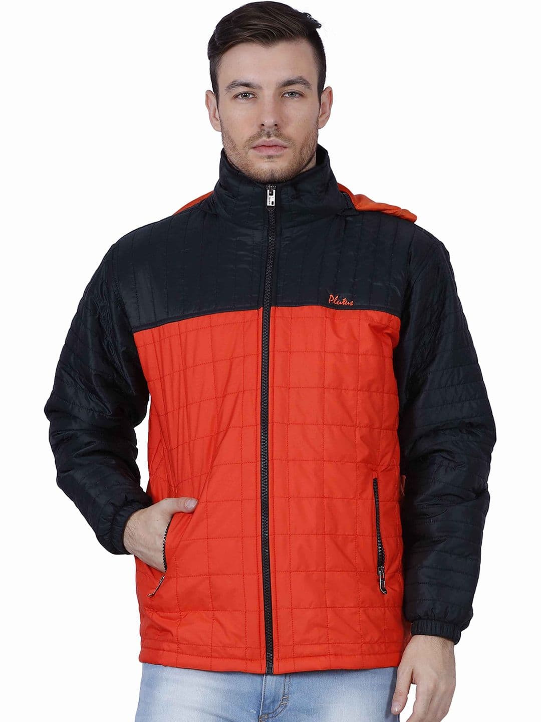 Plutus Colourblocked Mock Collar Puffer Jacket - view 1