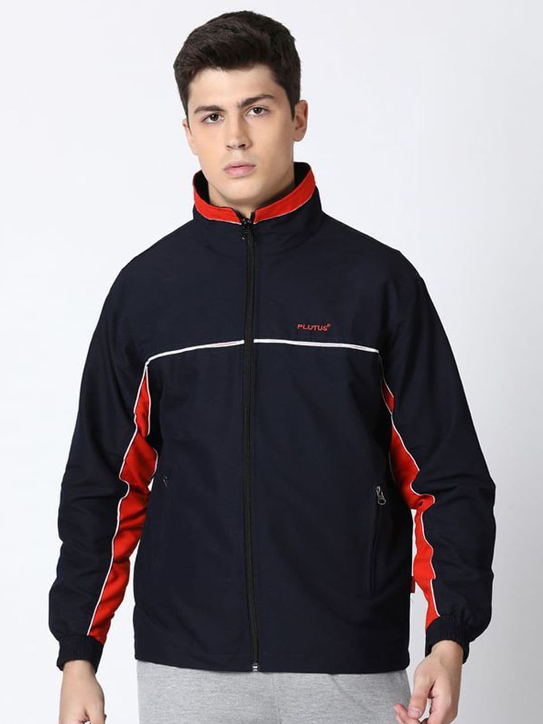 Plutus Colourblocked Mock Collar Sporty Jacket - view 1