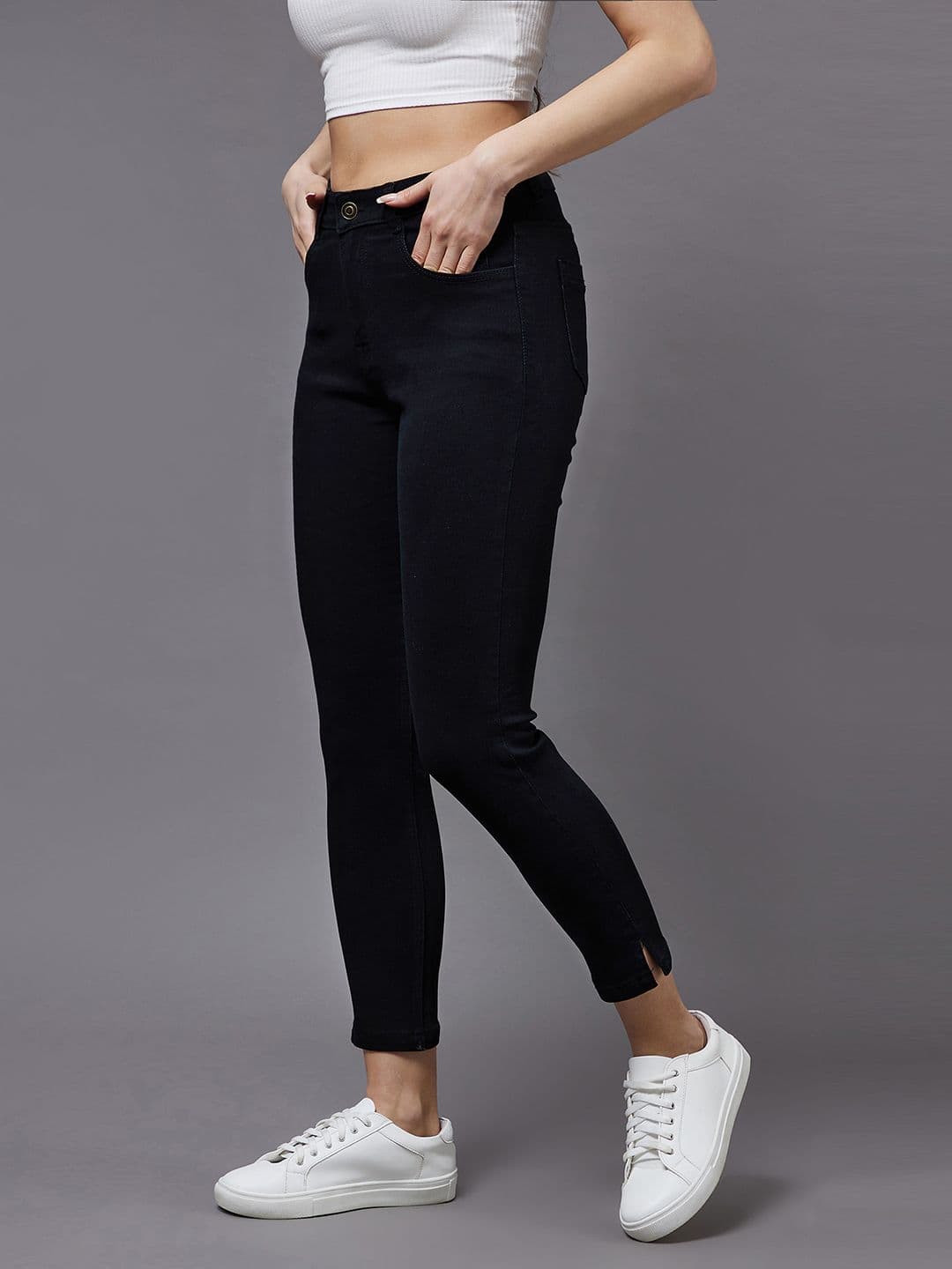 Miss Chase Women Skinny Fit High-Rise Clean Look Cotton Denim Stretchable Jeans - view 1