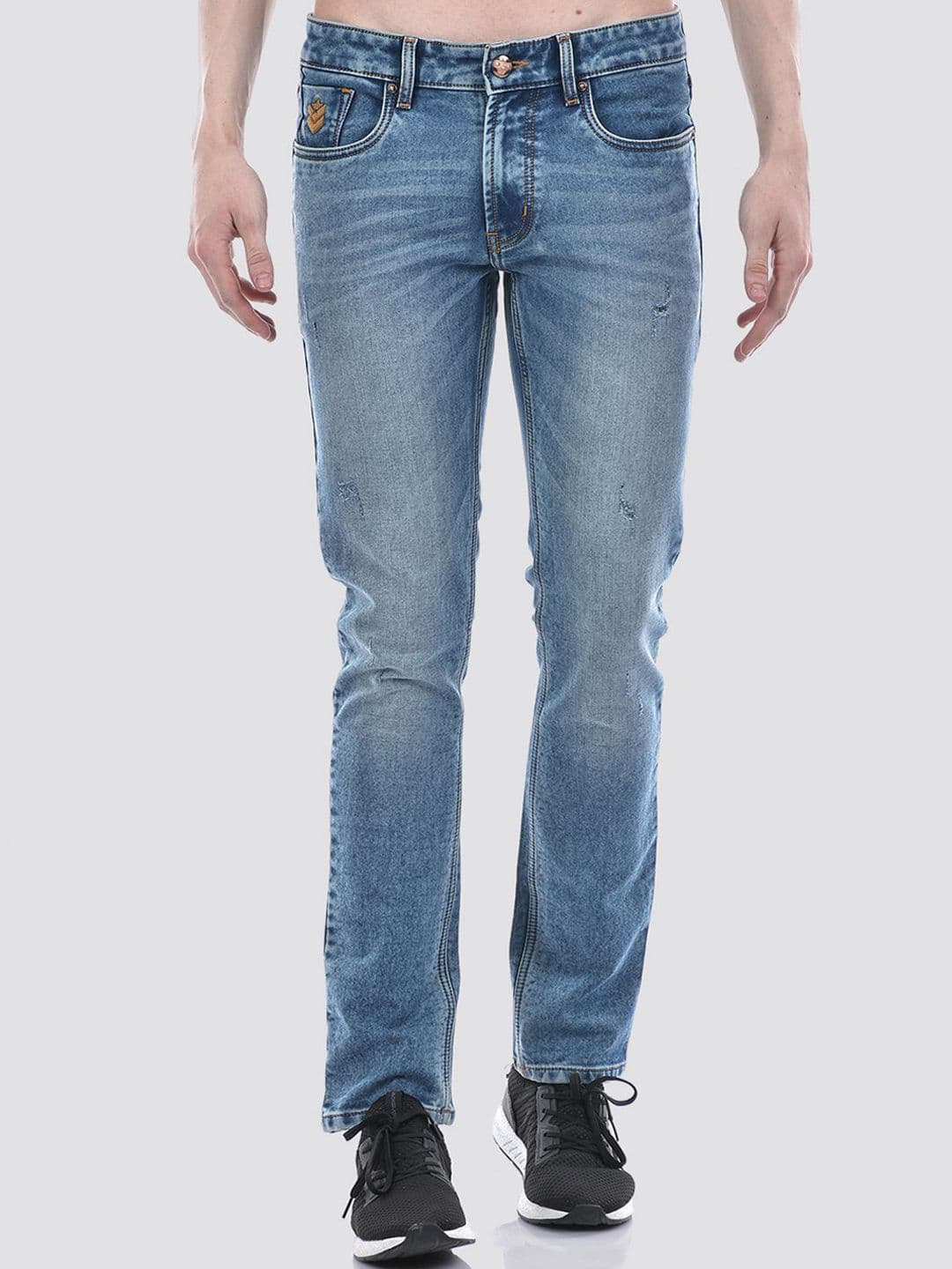 Numero Uno Men Solid Tapered Slim Fit Sustainable Stretchable Jeans - view 1