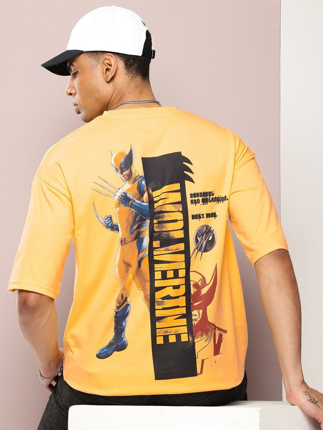 Kook N Keech Marvel Wolverine Printed Drop-Shoulder Sleeves Oversized T-shirt - view 1