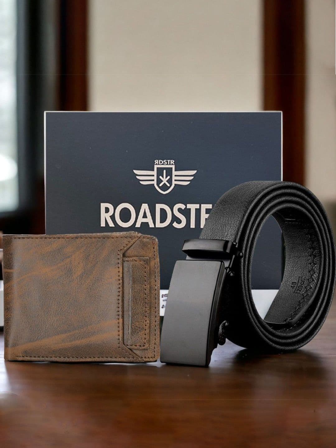 The Roadster Lifestyle Co. Men Belt & Wallet Accessories Gift Set - view 1
