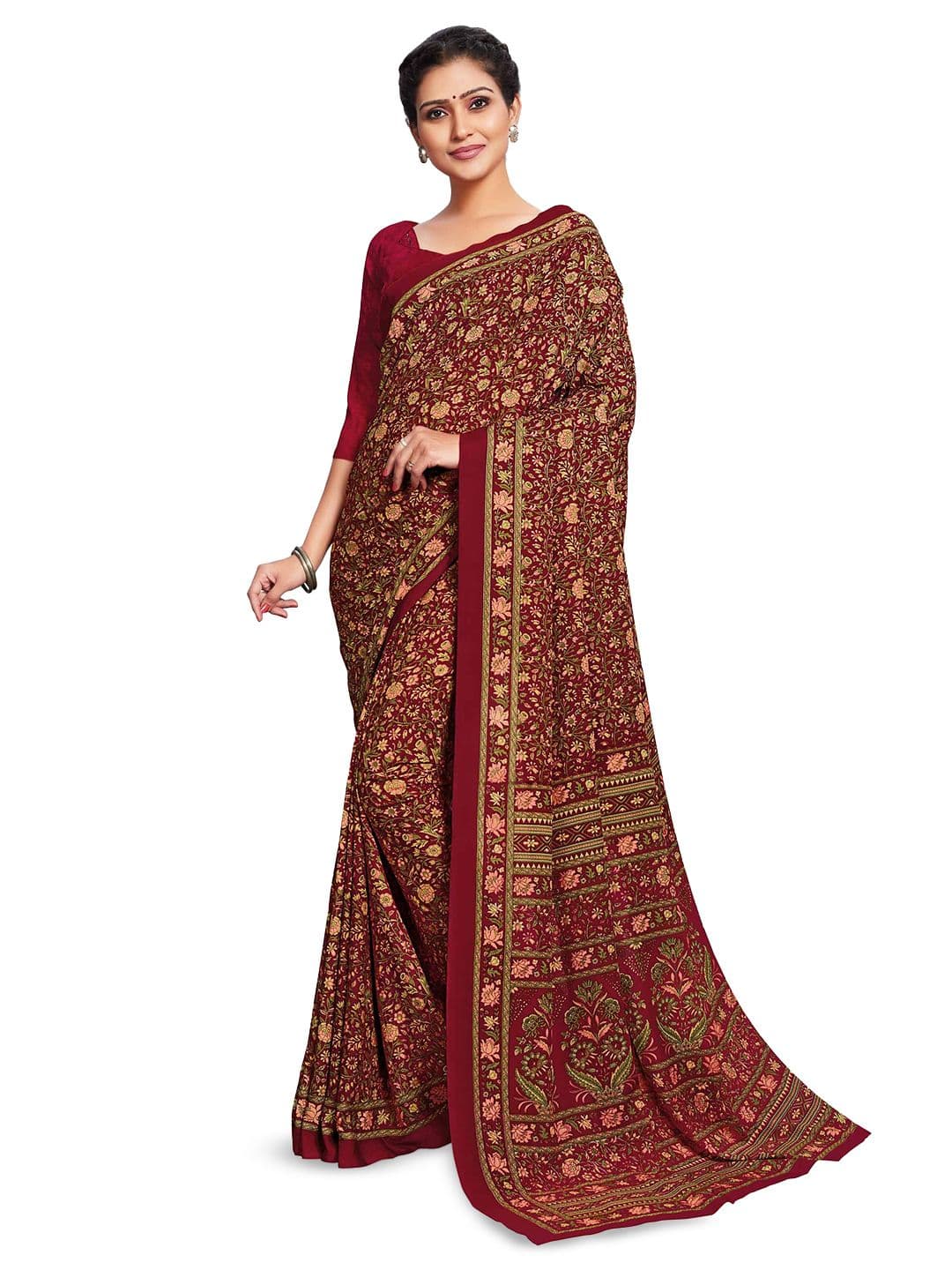 MIRAAN Floral Printed Saree - view 1