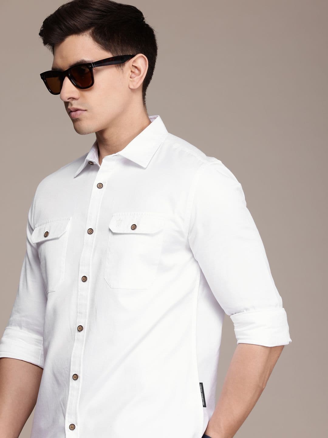 French Connection Men Premium Slim Fit Pure Cotton Casual Shirt - view 1