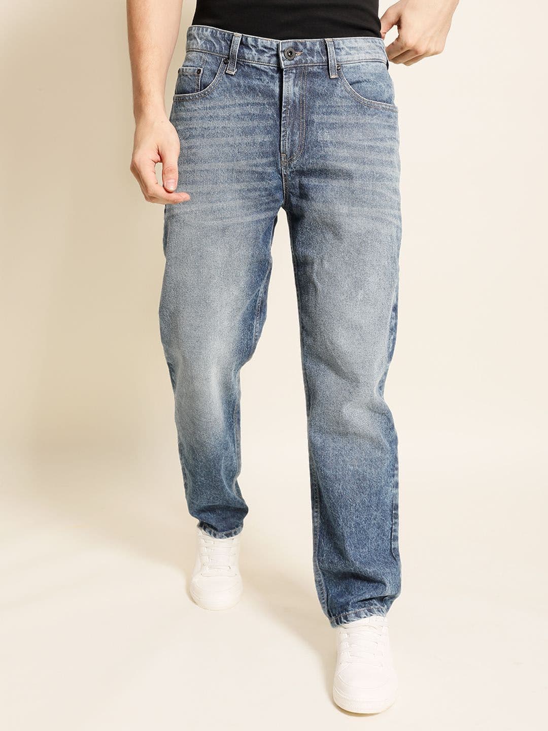 The Roadster Lifestyle Co. The Lifestyle Co Men Relaxed-Fit Mid Rise Light Fade Jeans - view 1