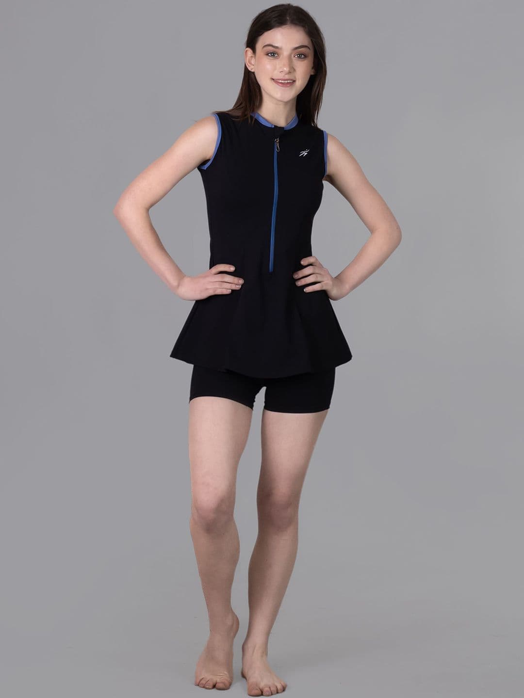 Keepfit Black 2-Piece Zipper Padded Swimset for Women - view 1