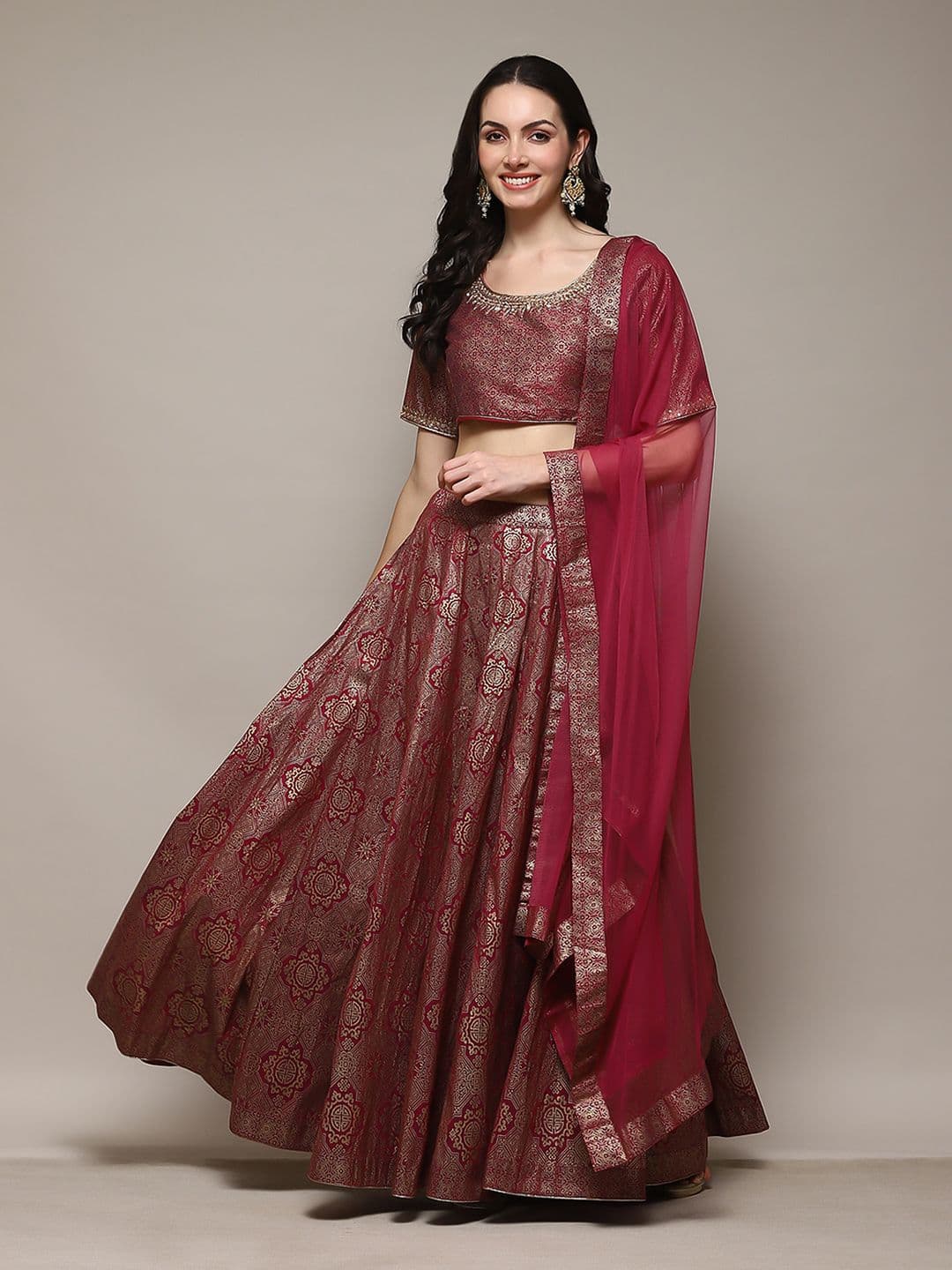 Biba Printed Ready to Wear Lehenga & Blouse With Dupatta - view 1