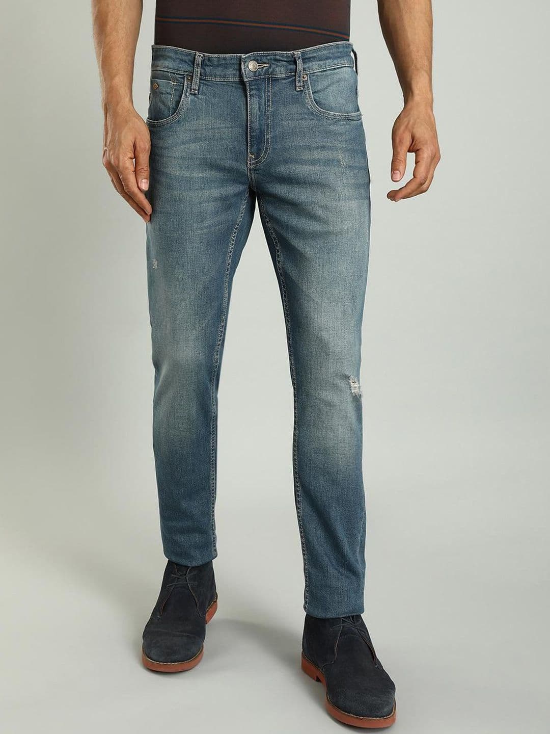 Indian Terrain Men Kruger Skinny Fit Clean Look Light Fade Stretchable Jeans - view 1