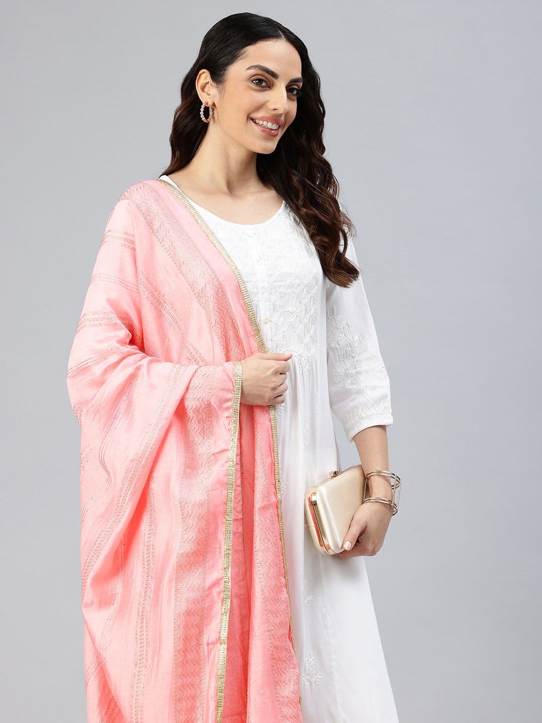 swatika Embroidered Dupatta with Sequinned - view 1