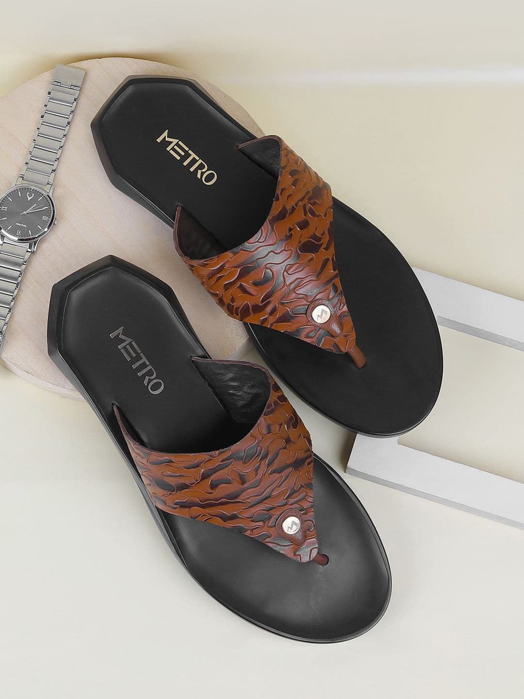 Metro Men Leather Comfort Sandals - view 1