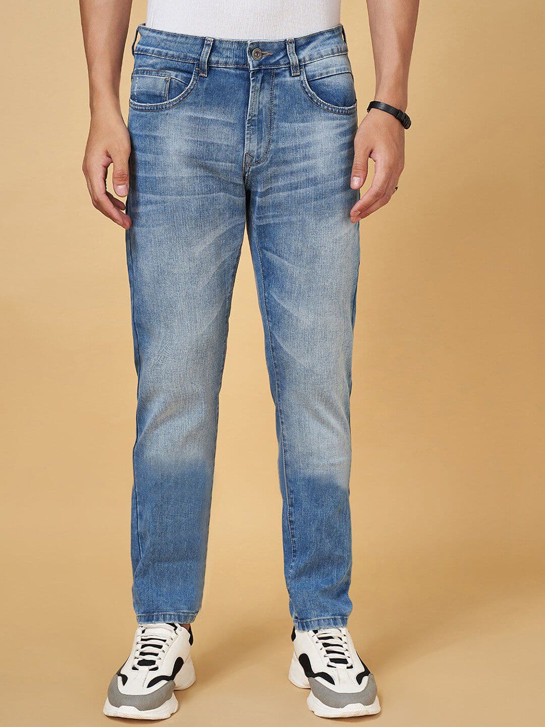 SF JEANS by Pantaloons Men Skinny Fit Low Distress Heavy Fade Jeans - view 1