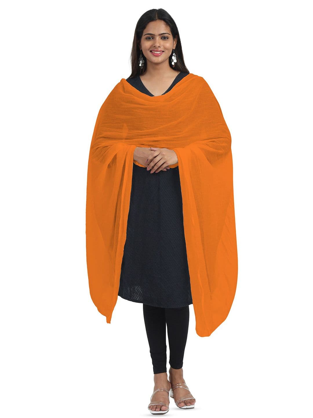 MIRAAN Cotton Dupatta with PomPom Border - view 1