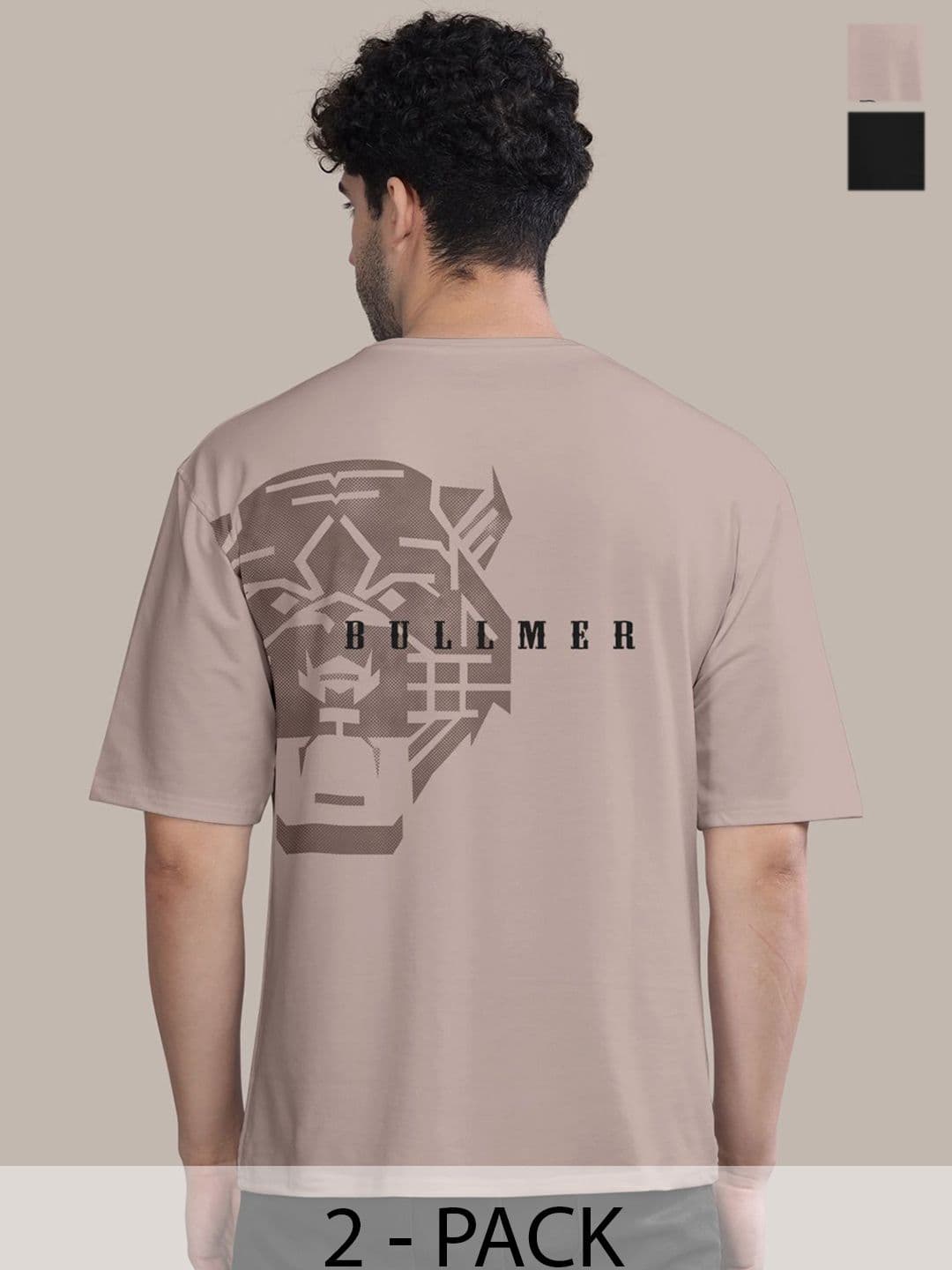 BULLMER Men Pack Of 2 Round Neck Printed Oversized T-shirts - view 1