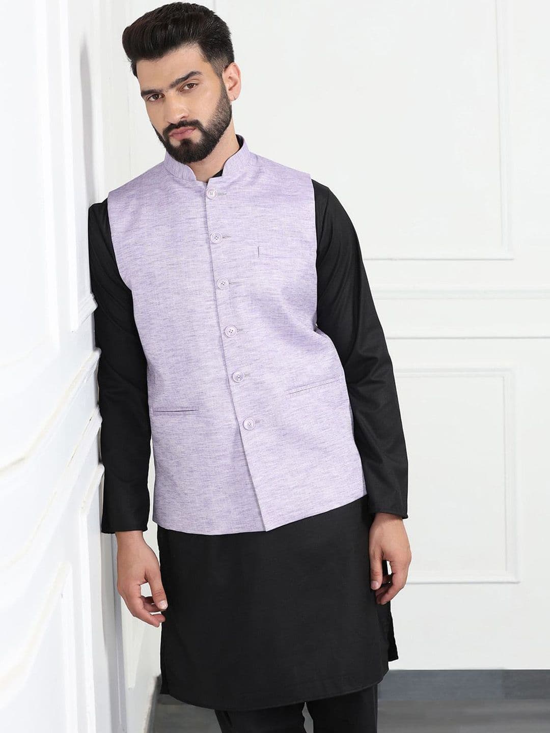 TAHVO Woven Nehru Jacket - view 1