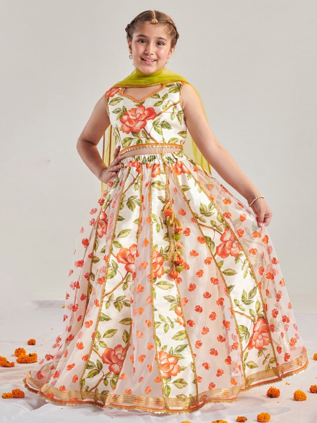 pspeaches Girls Printed Ready to Wear Lehenga Choli - view 1