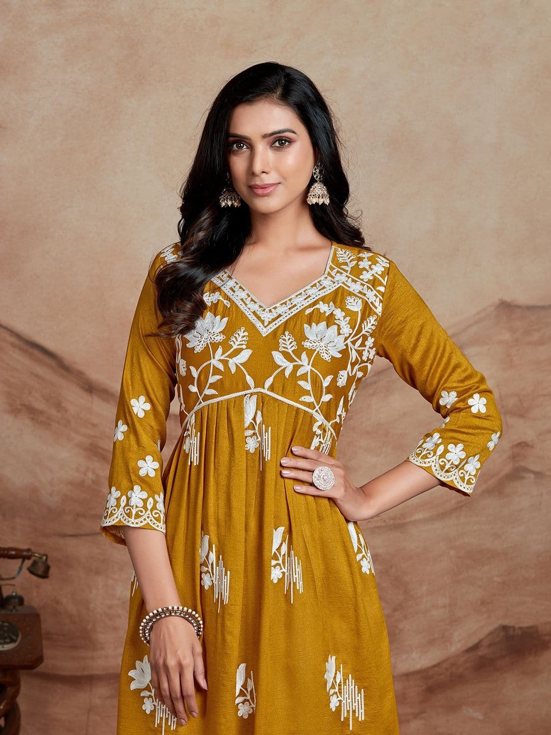 KALINI Women Chikankari Embroidery Kurta - view 1
