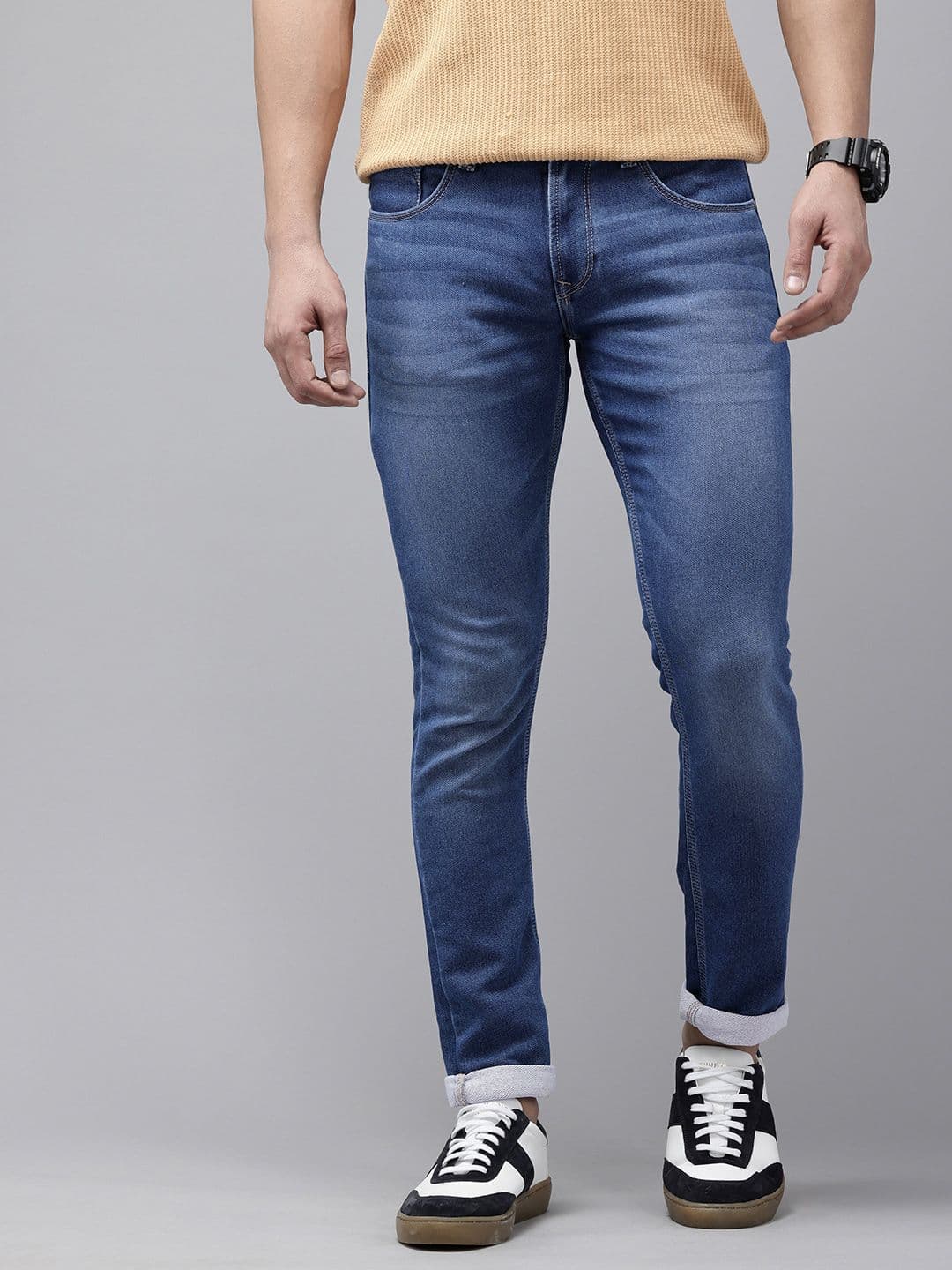 SPYKAR Men Skinny Slim Fit Low-Rise Heavy Fade Stretchable Jeans - view 1