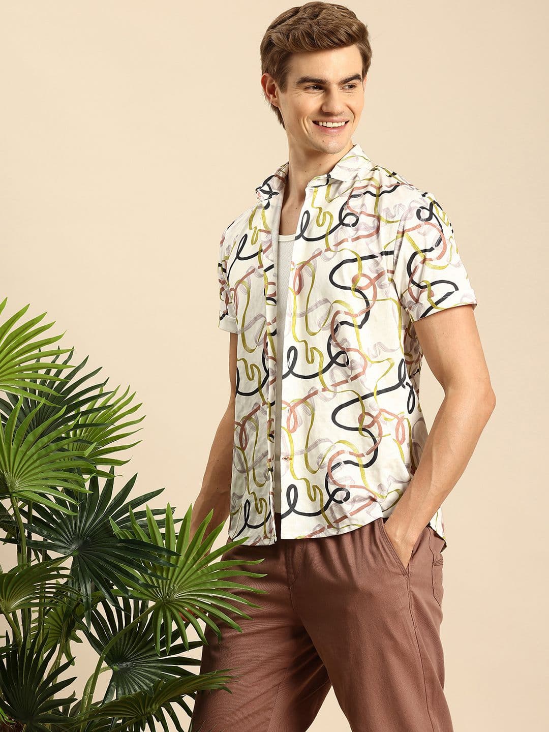 Mast & Harbour Men Slim Fit Abstract Printed Casual Shirt - view 1
