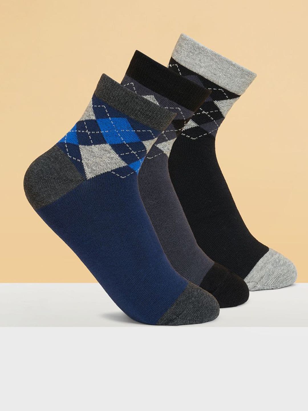 BYFORD by Pantaloons Men Pack Of 3 Patterned Cotton Above Ankle Length Socks - view 1