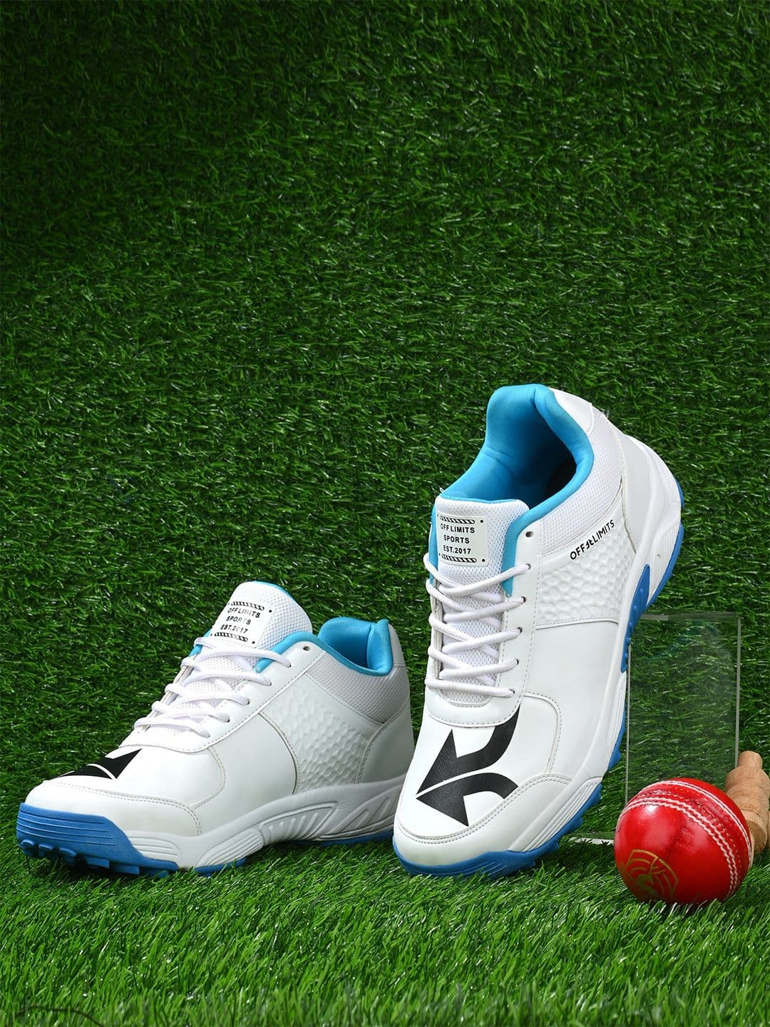 OFF LIMITS Essex White Synthetic Cricket Shoes - view 1