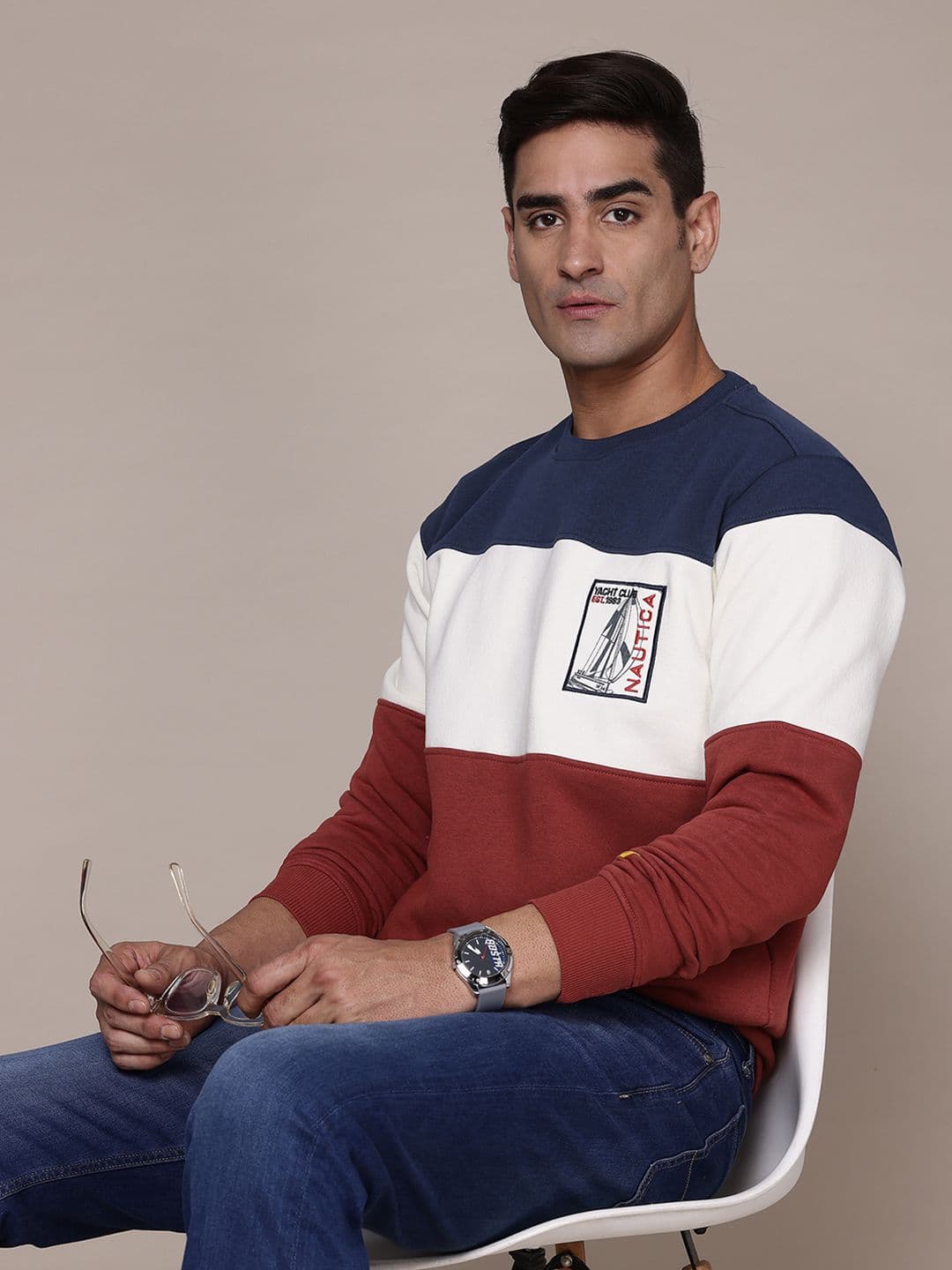 Nautica Striped Applique Detail Sweatshirt - view 1