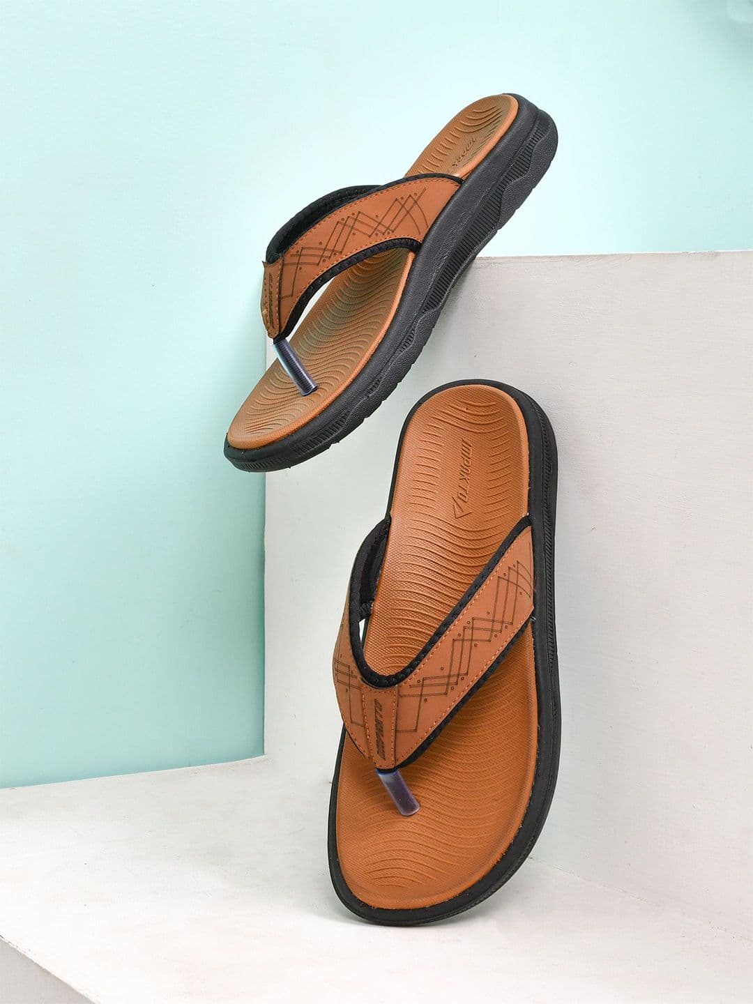 IMPAKTO Men PediPlush Thong Flip Flop & Travel Slipper with Cushion Footbed - view 1