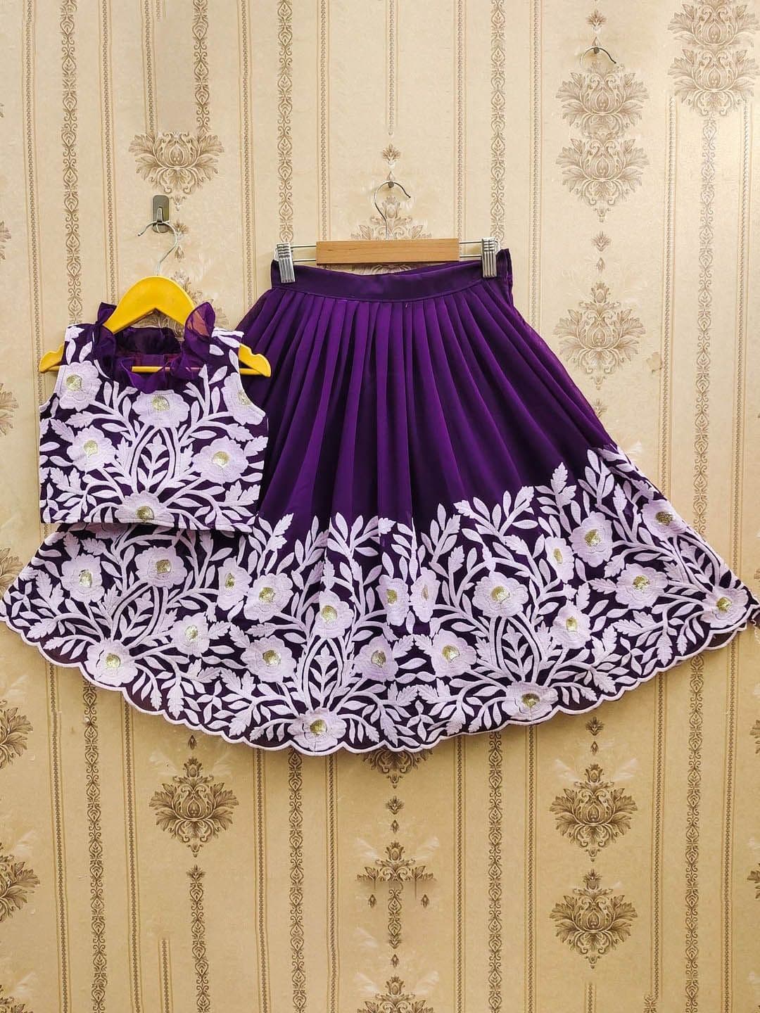 BAESD Girls Embroidered Thread Work Ready to Wear Lehenga & Choli - view 1