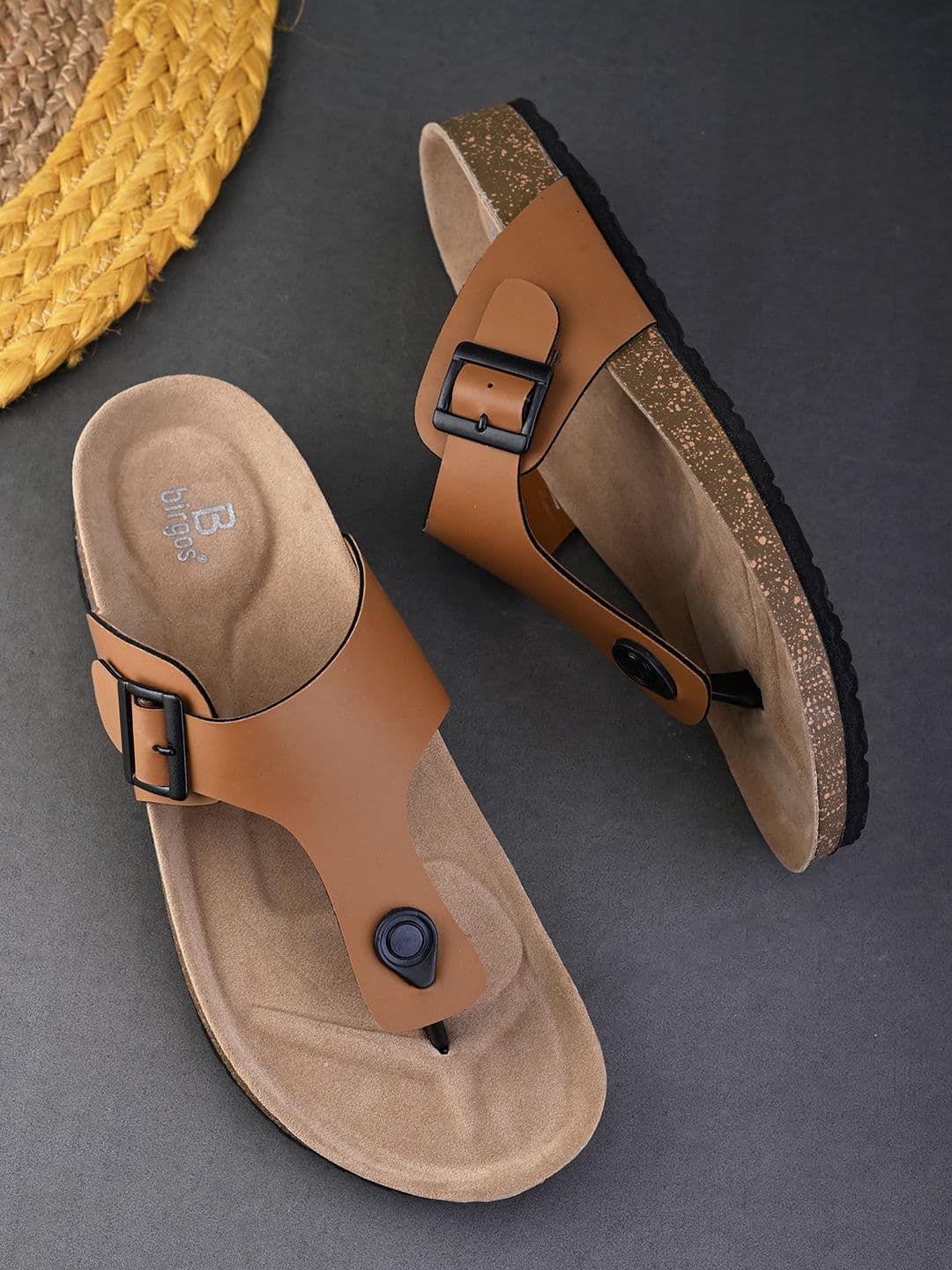 birgos Men Leather Buckle Comfort Sandals - view 1