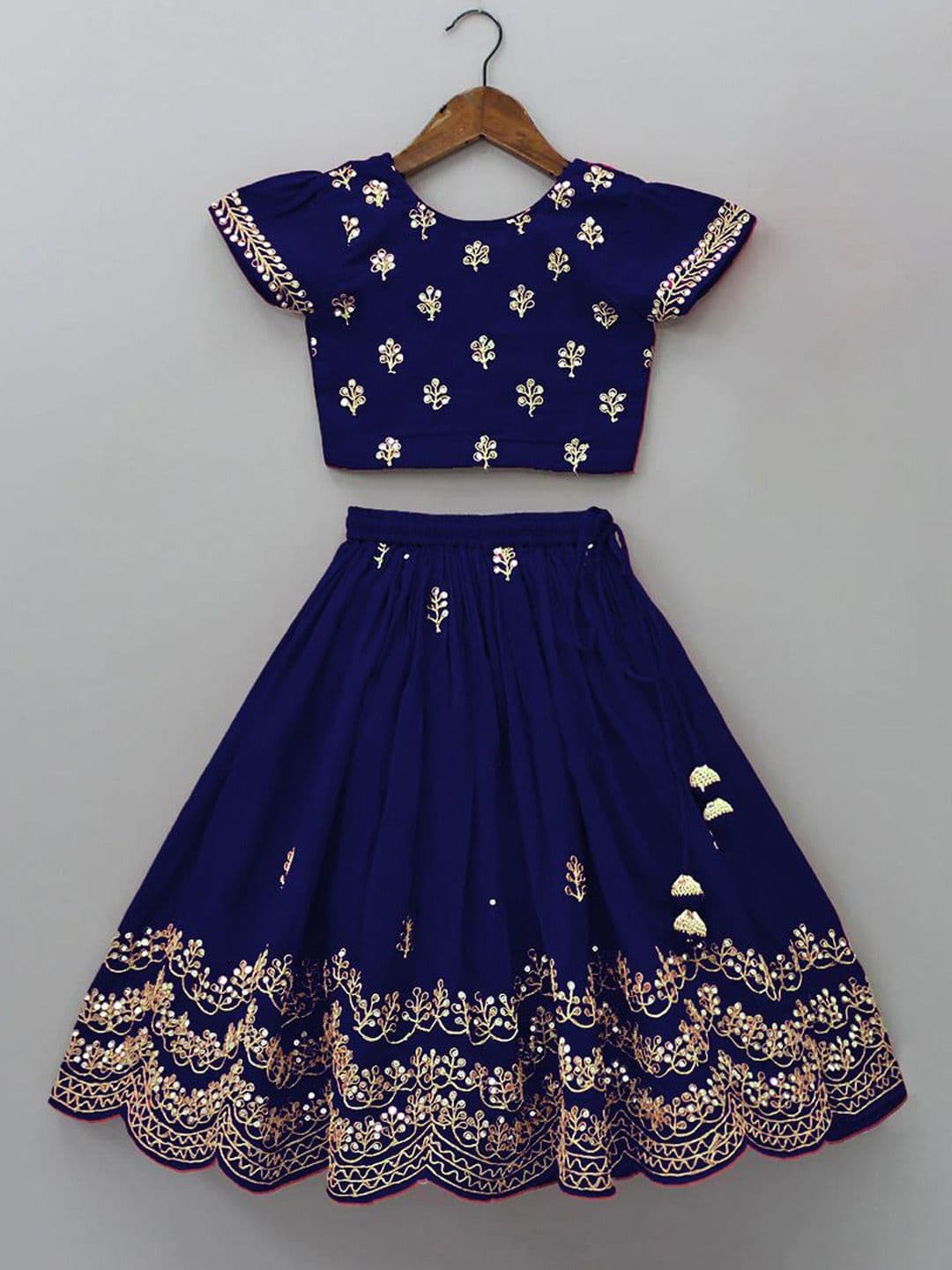 BAESD Girls Embroidered Sequinned Ready to Wear Lehenga & Blouse With Dupatta - view 1