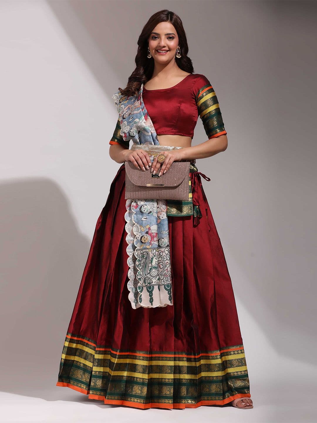 Fabcartz Semi-Stitched Lehenga & Unstitched Blouse With Dupatta - view 1