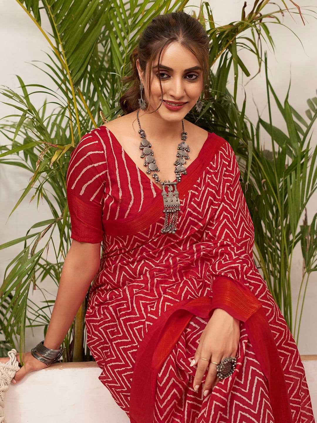 KALINI Printed Zari Saree - view 1