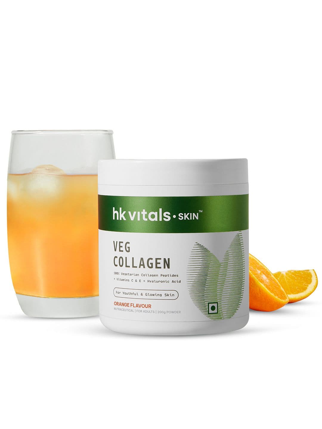 HK VITALS Orange Flavored Skin Radiance Veg Collagen Powder with Vitamin C & E - 200 g - view 1