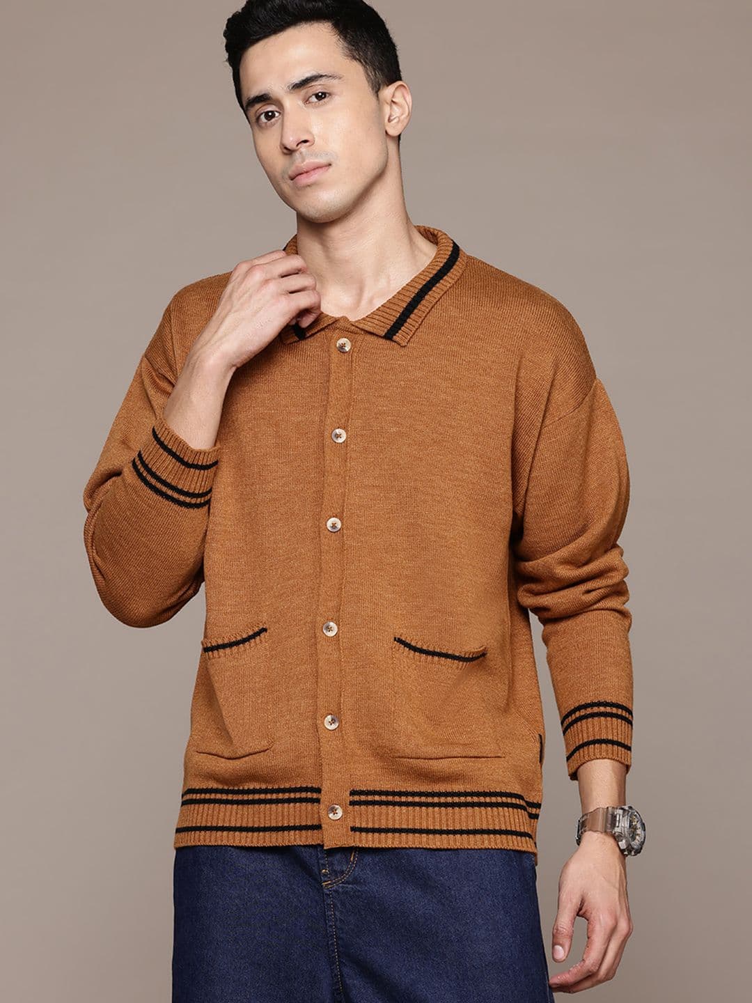 The Roadster Lifestyle Co. Men Acrylic Cardigan - view 1