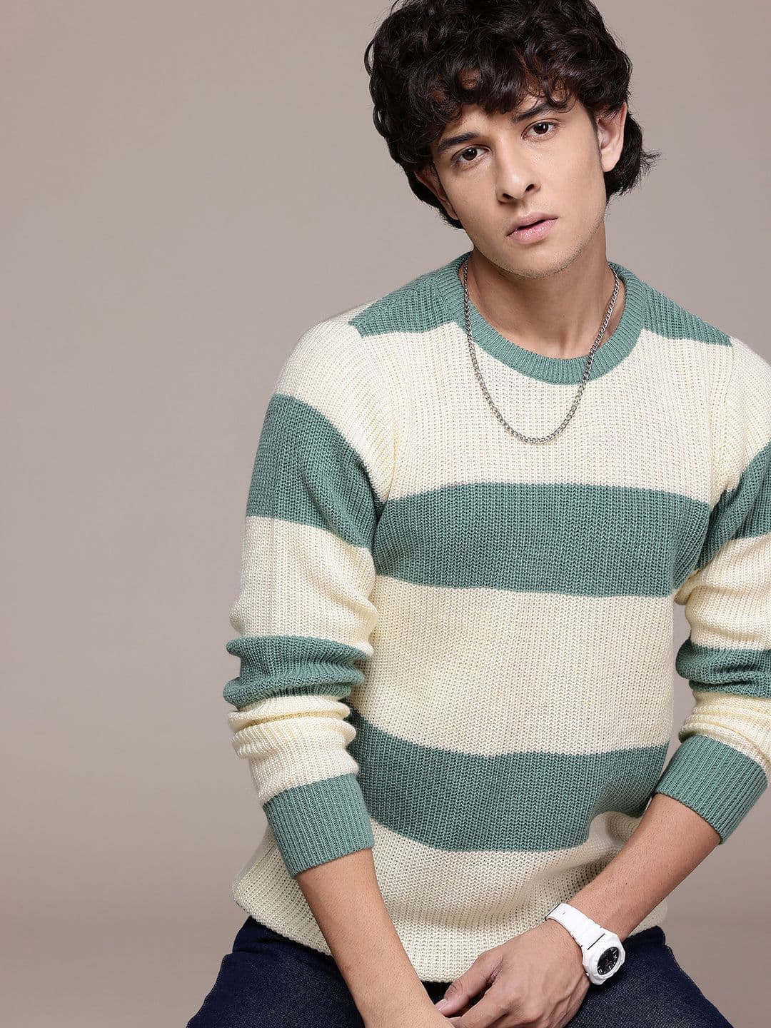 Roadster Acrylic Striped Pullover - view 1