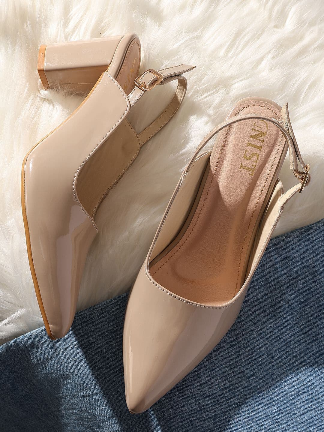 GNIST Pointed Toe Block Heeled Pumps - view 1