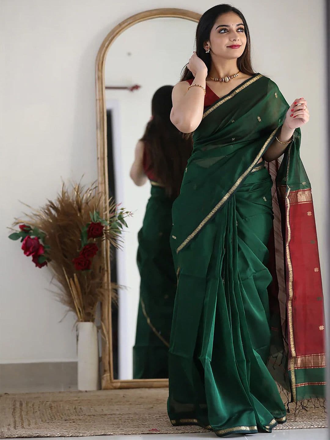 KALINI Ethnic Motifs Woven Design Zari Banarasi Saree - view 1