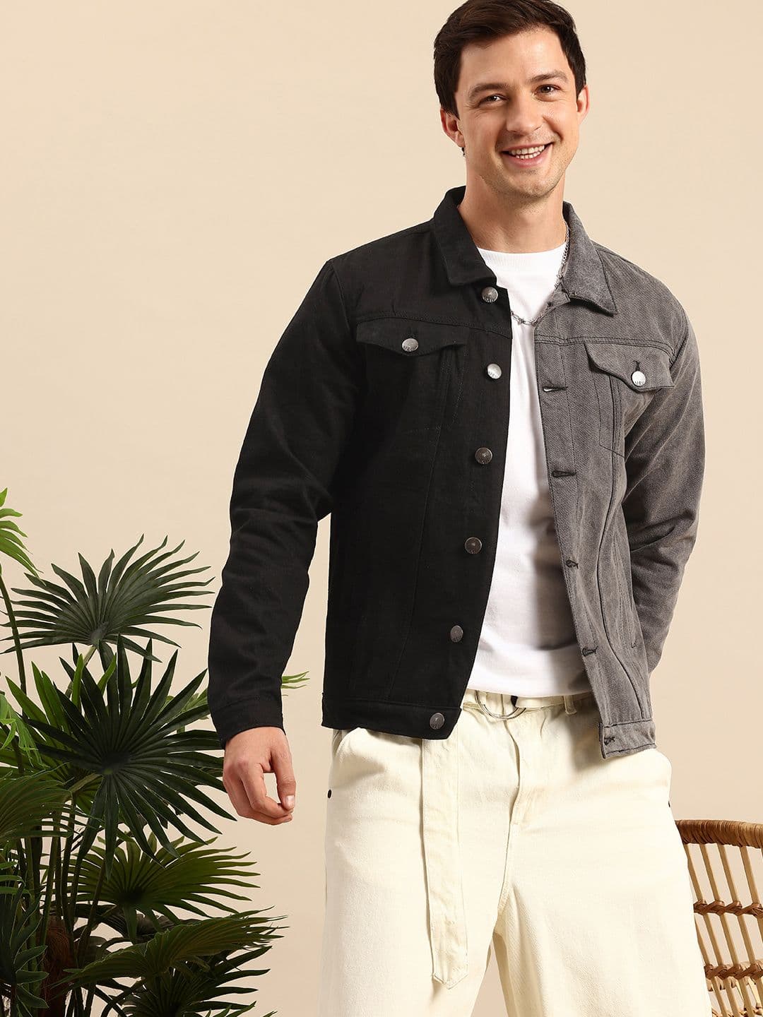 Mast & Harbour Pure Cotton Colourblocked Denim Jacket - view 1