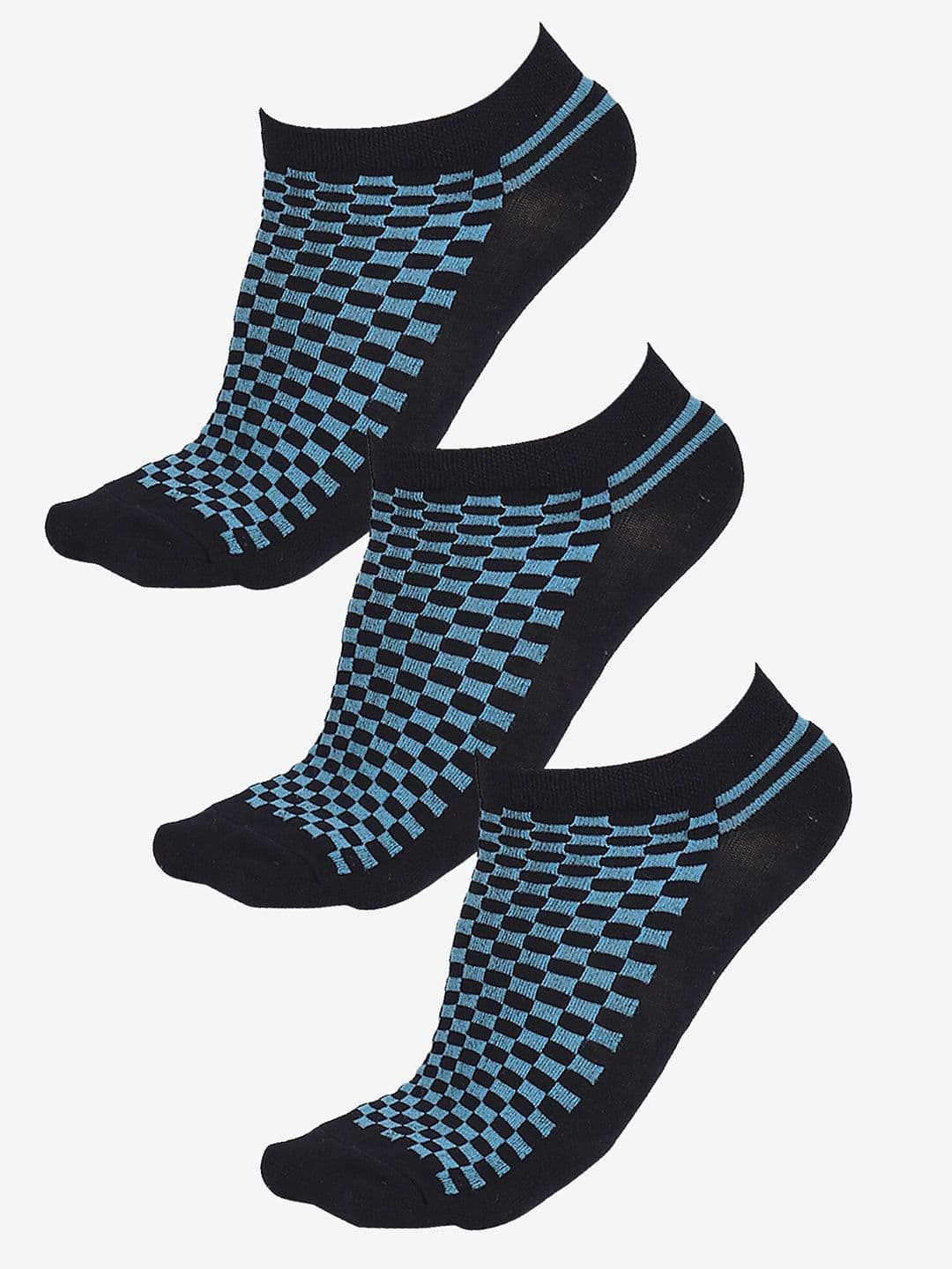 Bodycare Men Pack Of 3 Checked Ankle-Length Socks - view 1