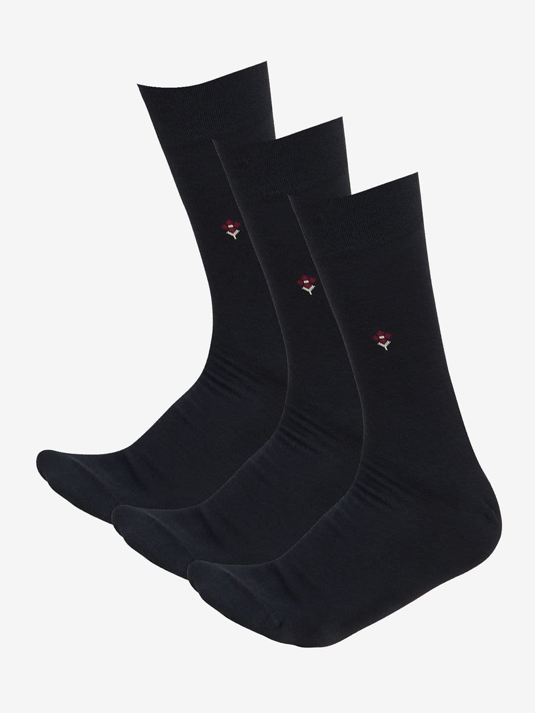 Bodycare Men Pack of 3 Patterned Moisture Wicking Combed Cotton Calf Length Socks - view 1