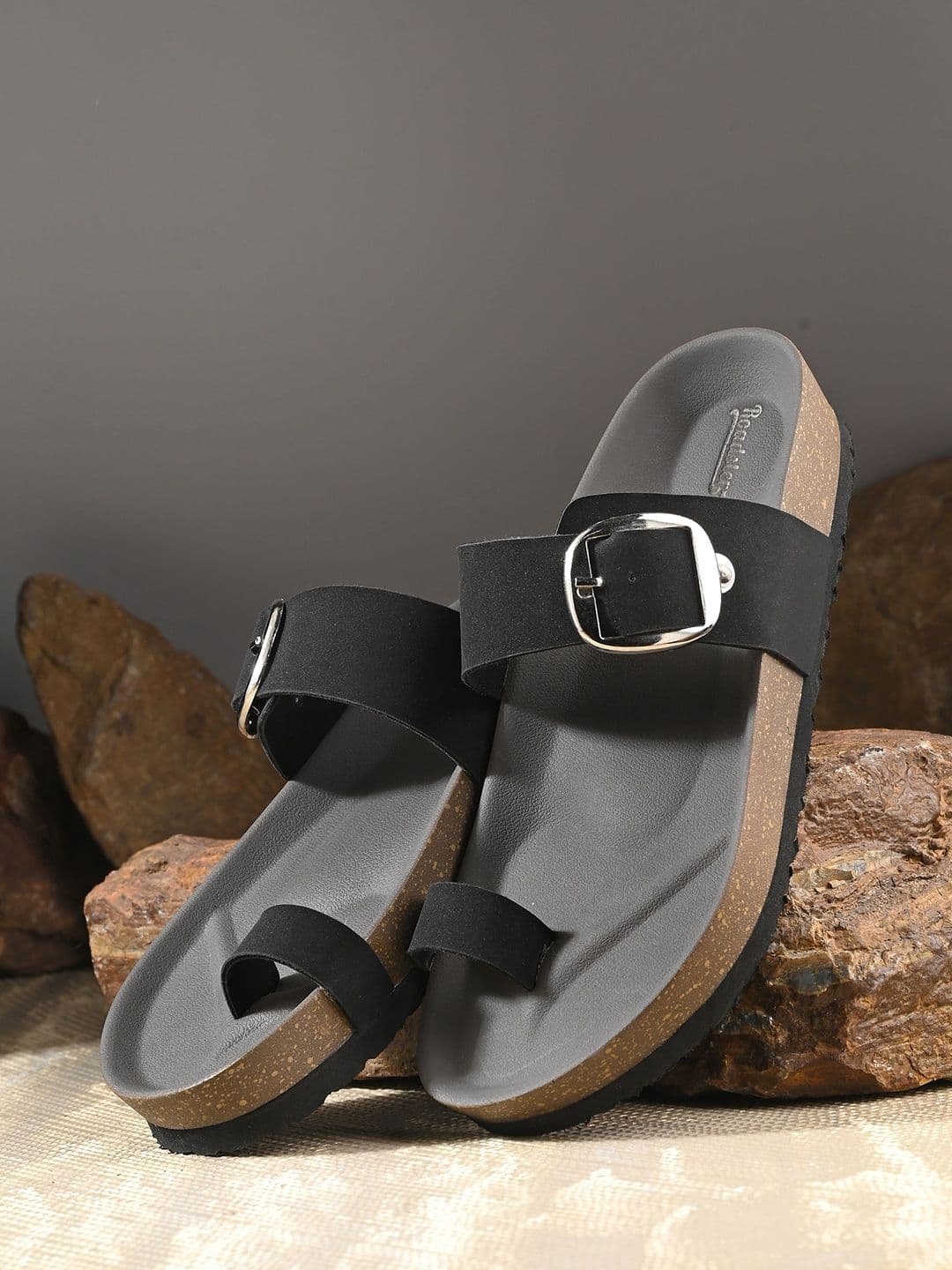 The Roadster Lifestyle Co. Men Black Comfort Sandals - view 1