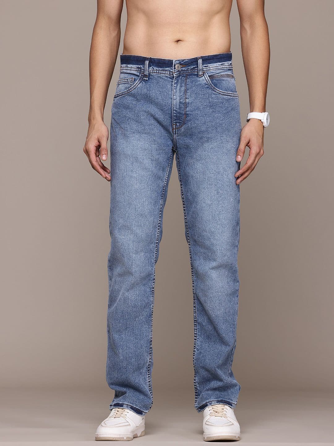 The Roadster Lifestyle Co. Men Regular Fit Mid Rise Stretchable Jeans - view 1