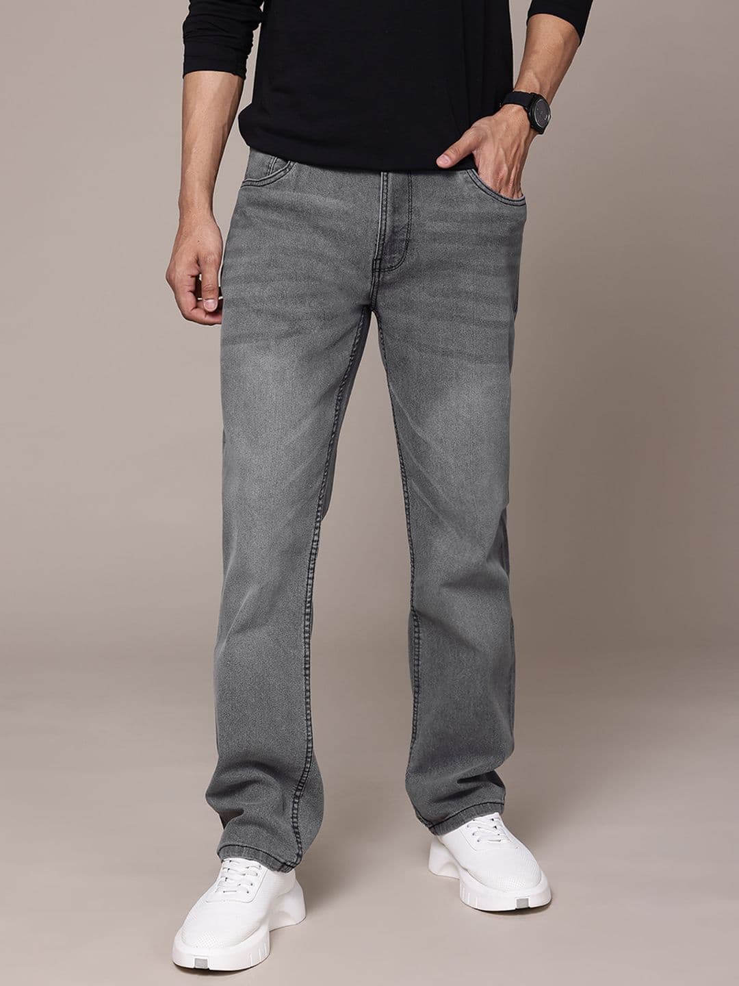 The Roadster Lifestyle Co. Men Regular Fit Light Fade Stretchable Jeans - view 1