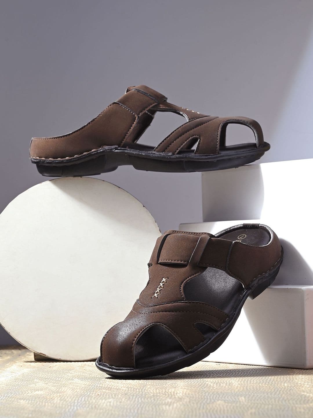 The Roadster Lifestyle Co. Men Brown Lightweight Fisherman Sandals - view 1