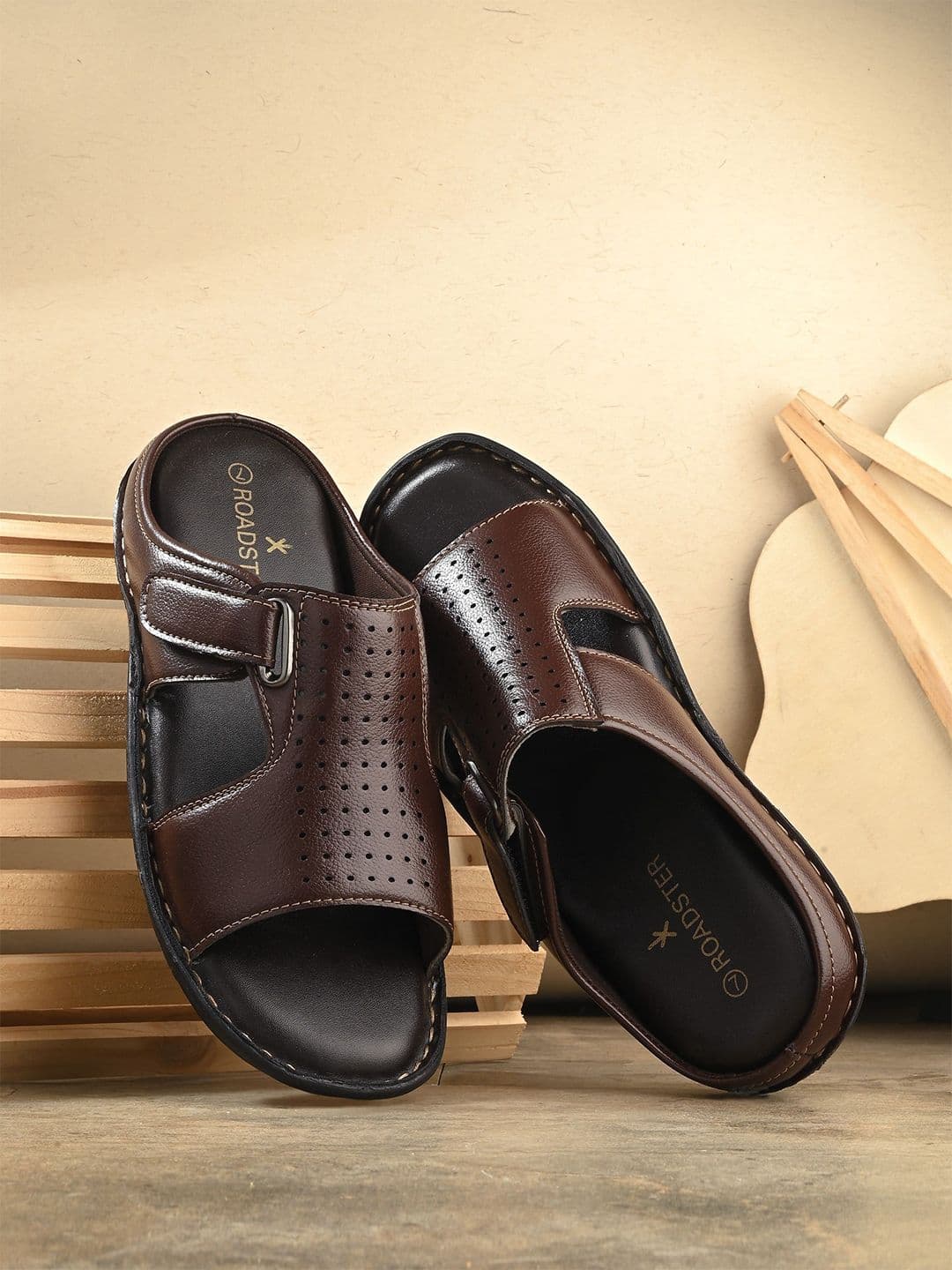 The Roadster Lifestyle Co. Men Brown Comfort Sandals - view 1