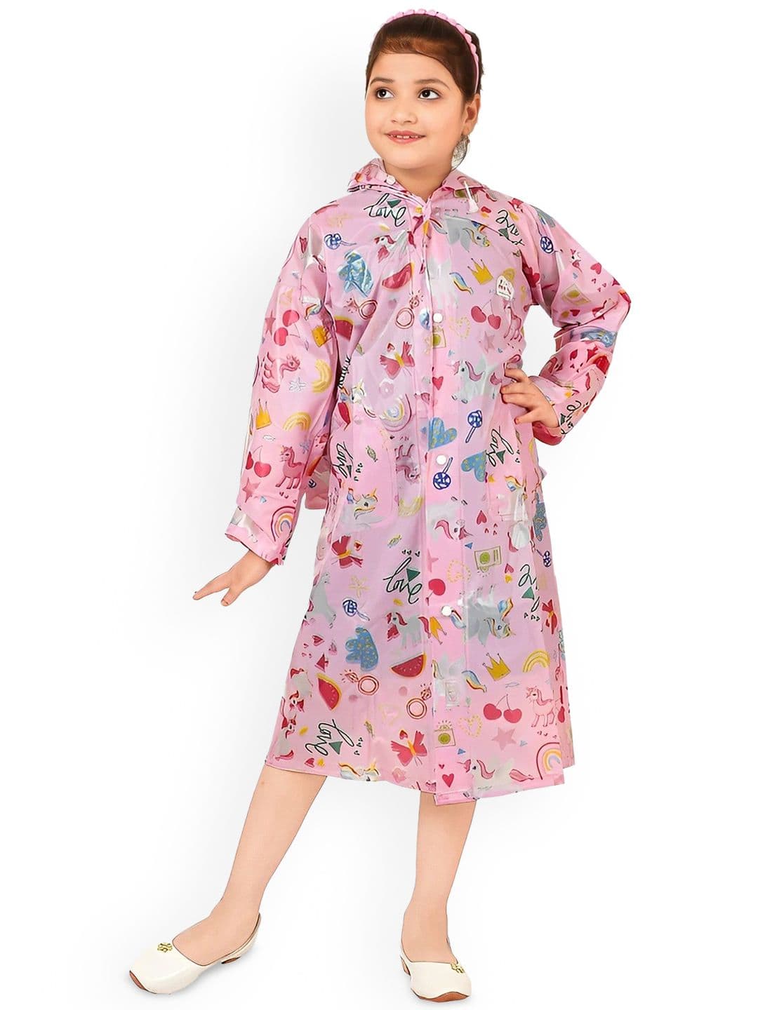 BAESD Kids Floral Printed Hooded Rain Jacket - view 1
